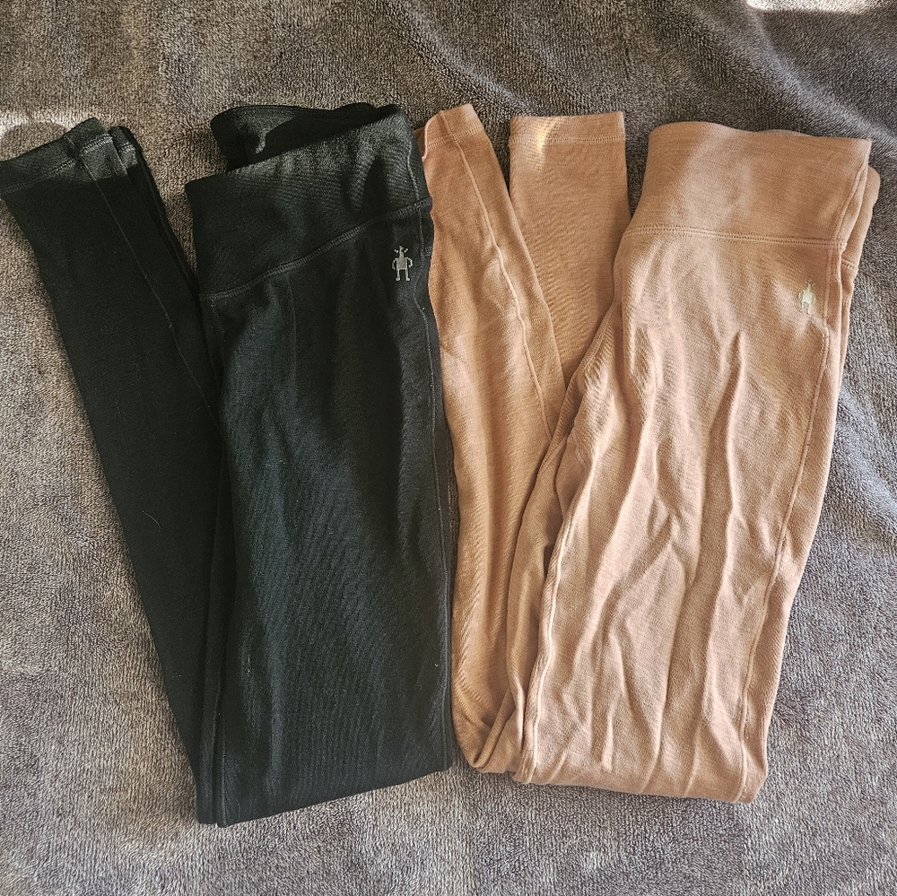 2 Pairs XS Smartwool Base Layer Leggings